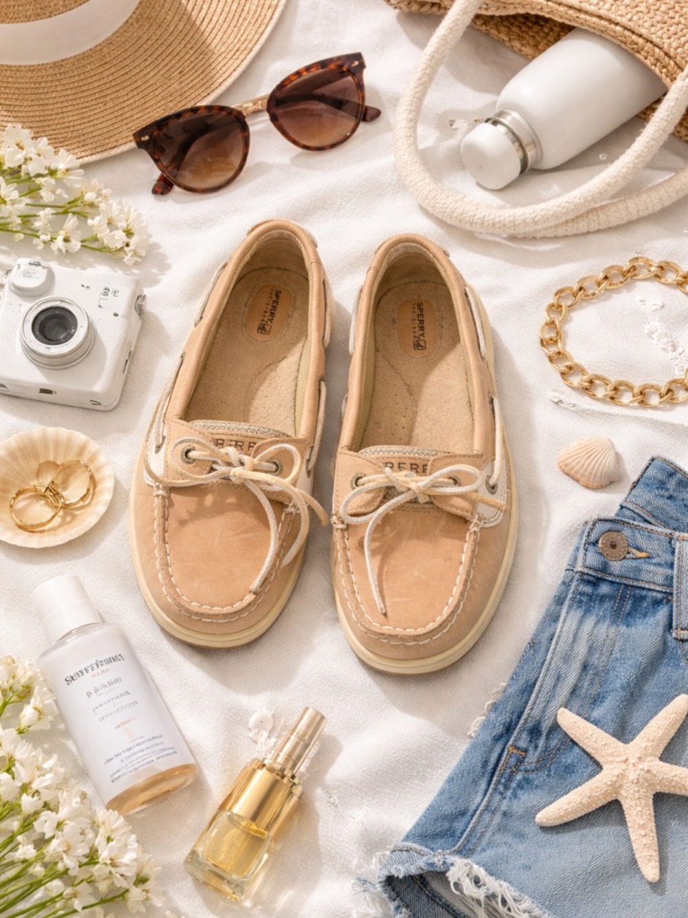 Sperry Tan Boat Shoes – Lace-Up Casual Loafers